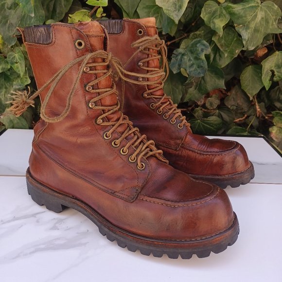 Rare Vintage Danner 1362 Moc Toe Combat Style Boots Men's Size 10 D Brown - Picture 1 of 11